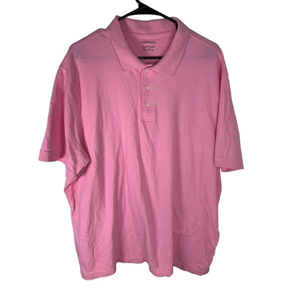 Croft & Barrow Men’s XL Pink Easy Care Short Sleeve Polo Shirt - Picture 1 of 5